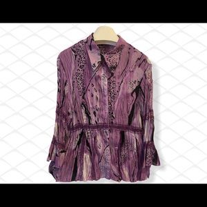JAIPUR Purple Long Sleeve Lightweight Blouse